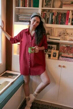 NWT Odd Bird Neşe Dress 10th Anniversary Red Size S 100% Cotton Button Down NEW
